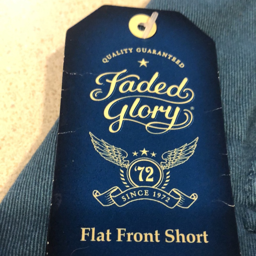 FADED GLORY MENS FLAT FRONT TWILL SHORTS DARK TEAL SIZE 36 NEW WITH TAGS - Picture 6 of 10